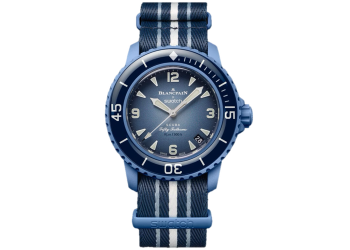 Swatch x Blancpain Bioceramic Scuba Fifty Fathoms Atlantic Ocean - SO35A100)