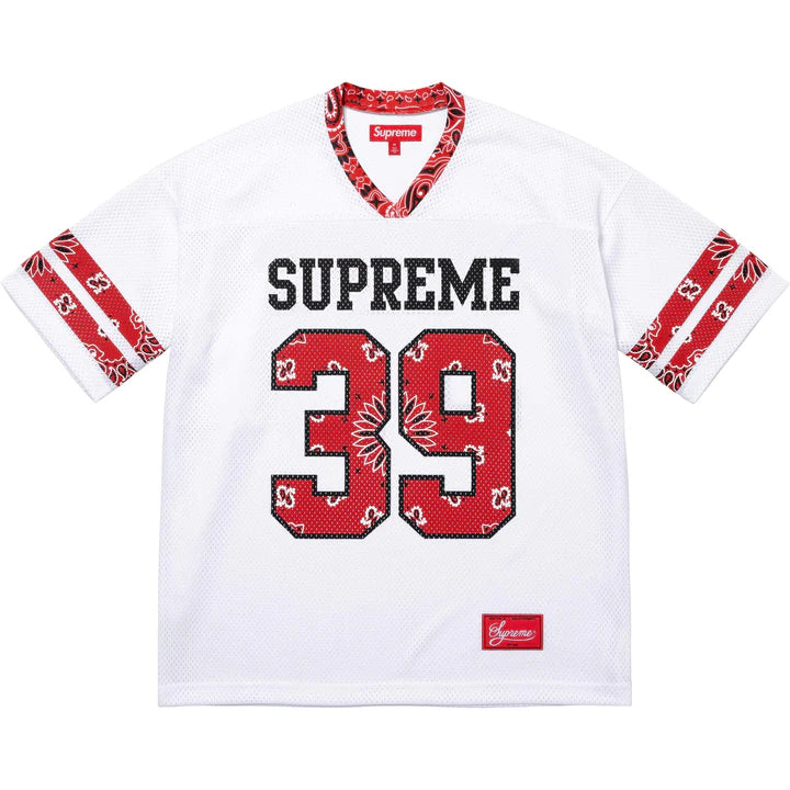 Supreme Bandana Football Jersey White/Red