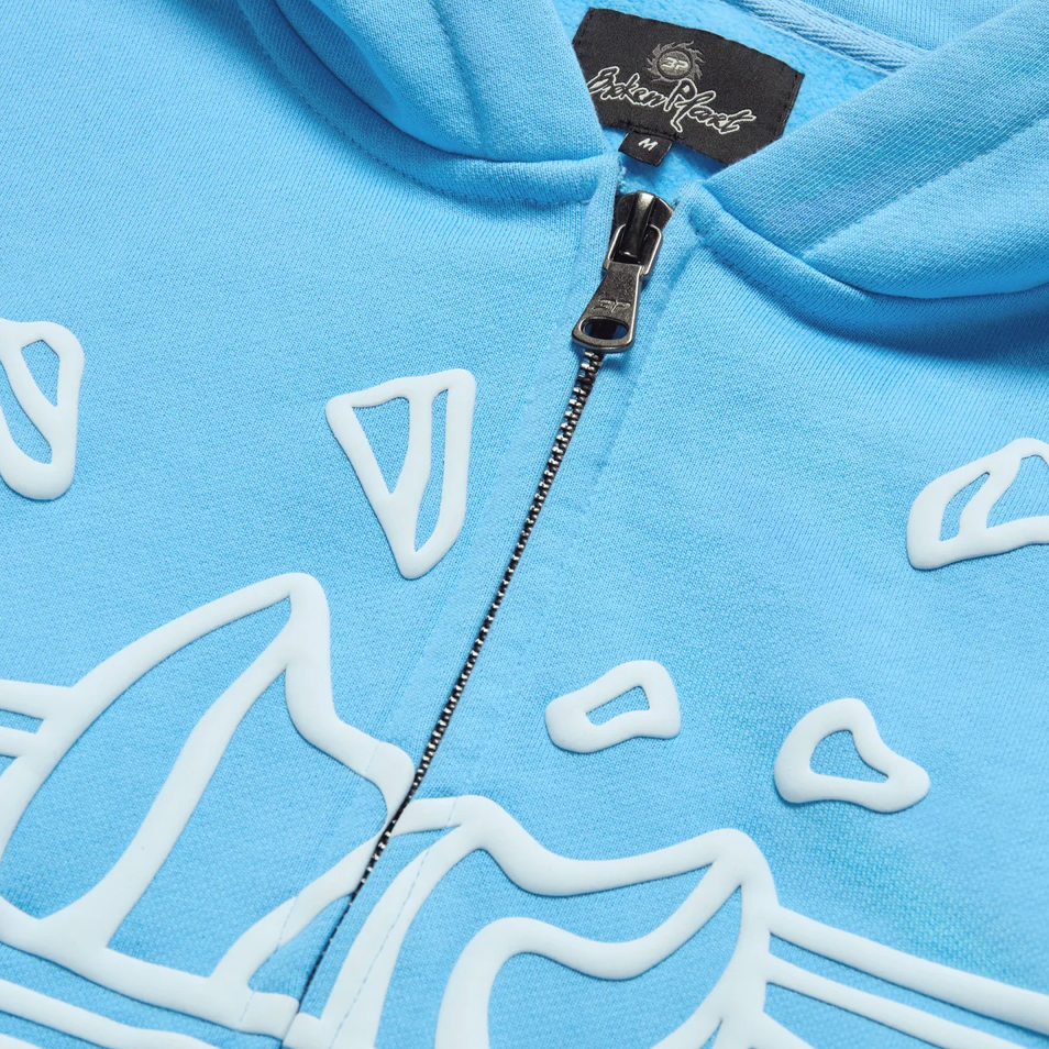 Broken Planet Market Zip-Up Hoodie - Light Blue