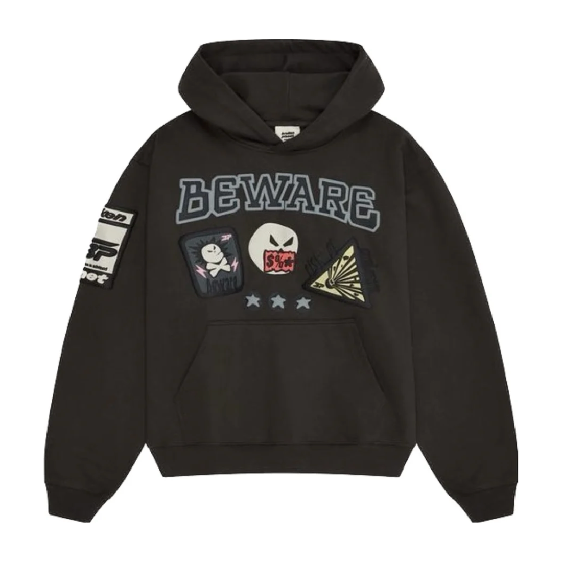 Broken Planet Market Beware Hoodie - Soot Black